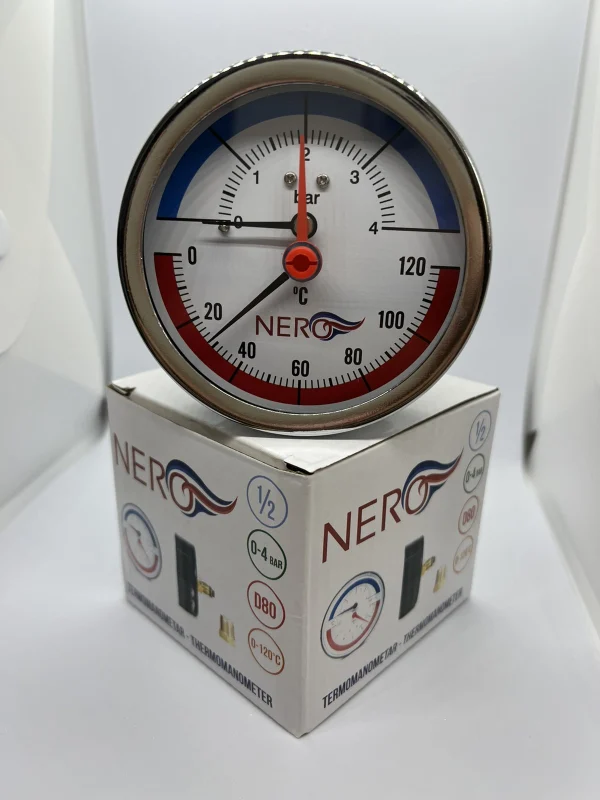 Termomanometar NERO (0-4 bar / 0-120 °C)